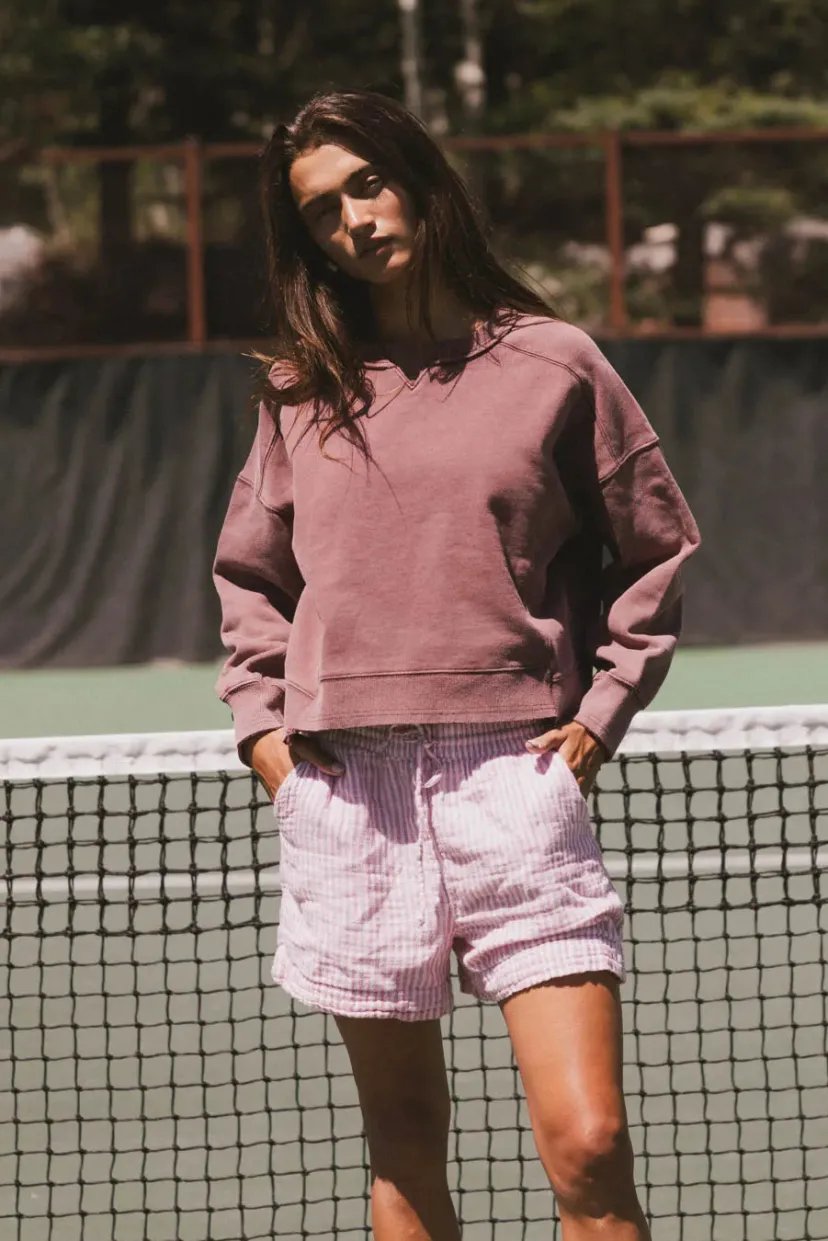 Tops | Sweaters>Bohme Aarti Sweatshirt in Burgundy