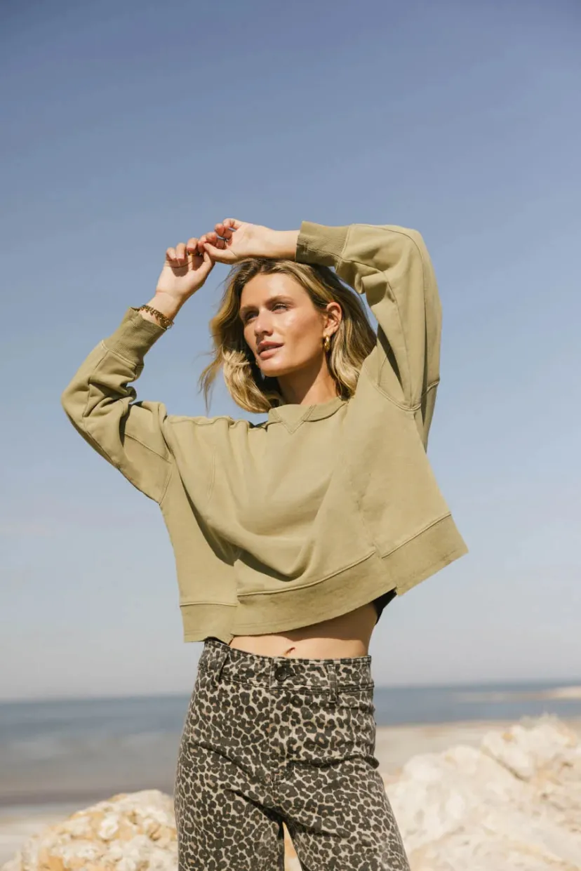 Tops | Sweaters>Bohme Aarti Sweatshirt in Olive