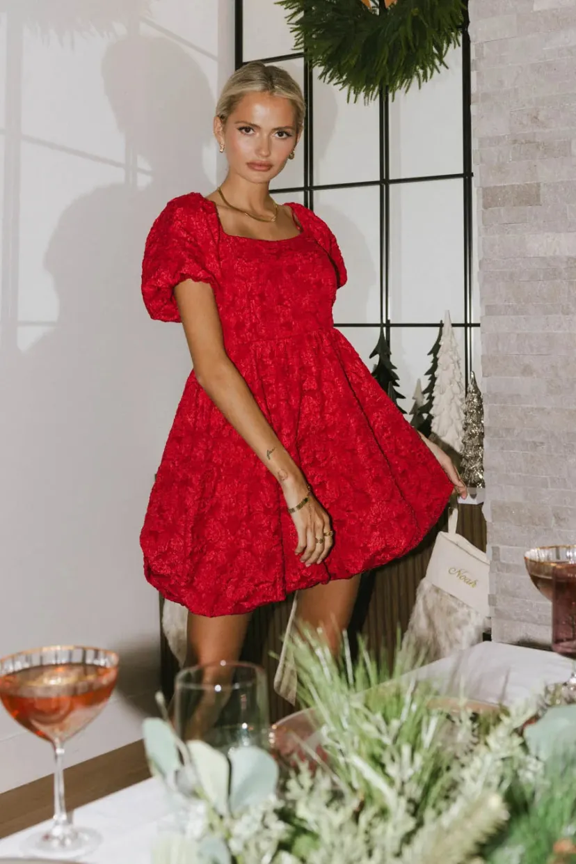 Dresses | Mini Dresses>Bohme Aisling Bubble Mini Dress in Red