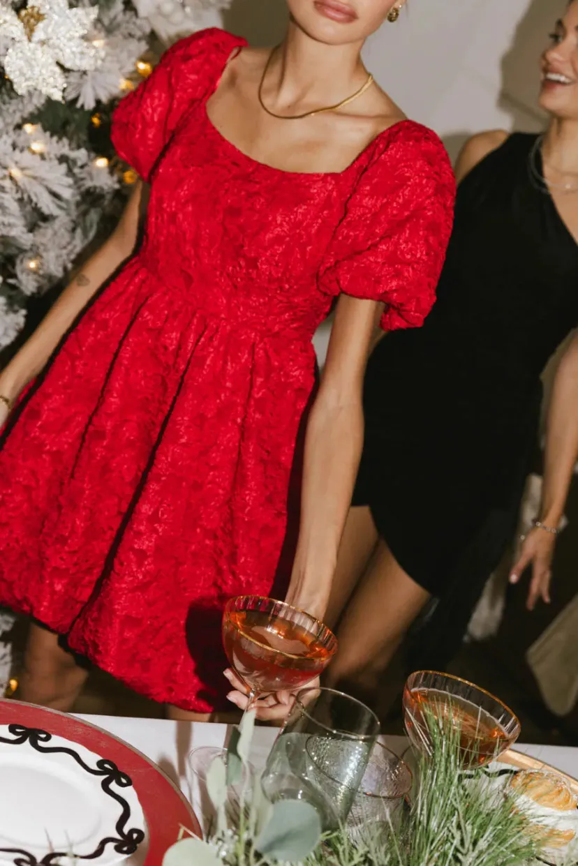 Dresses | Mini Dresses>Bohme Aisling Bubble Mini Dress in Red