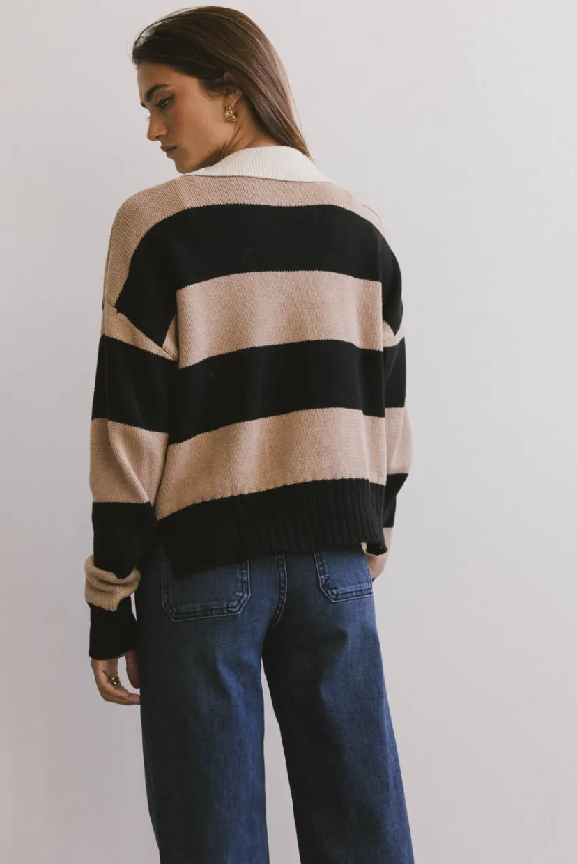 Tops | Sweaters>Bohme Akari Striped Sweater in Camel