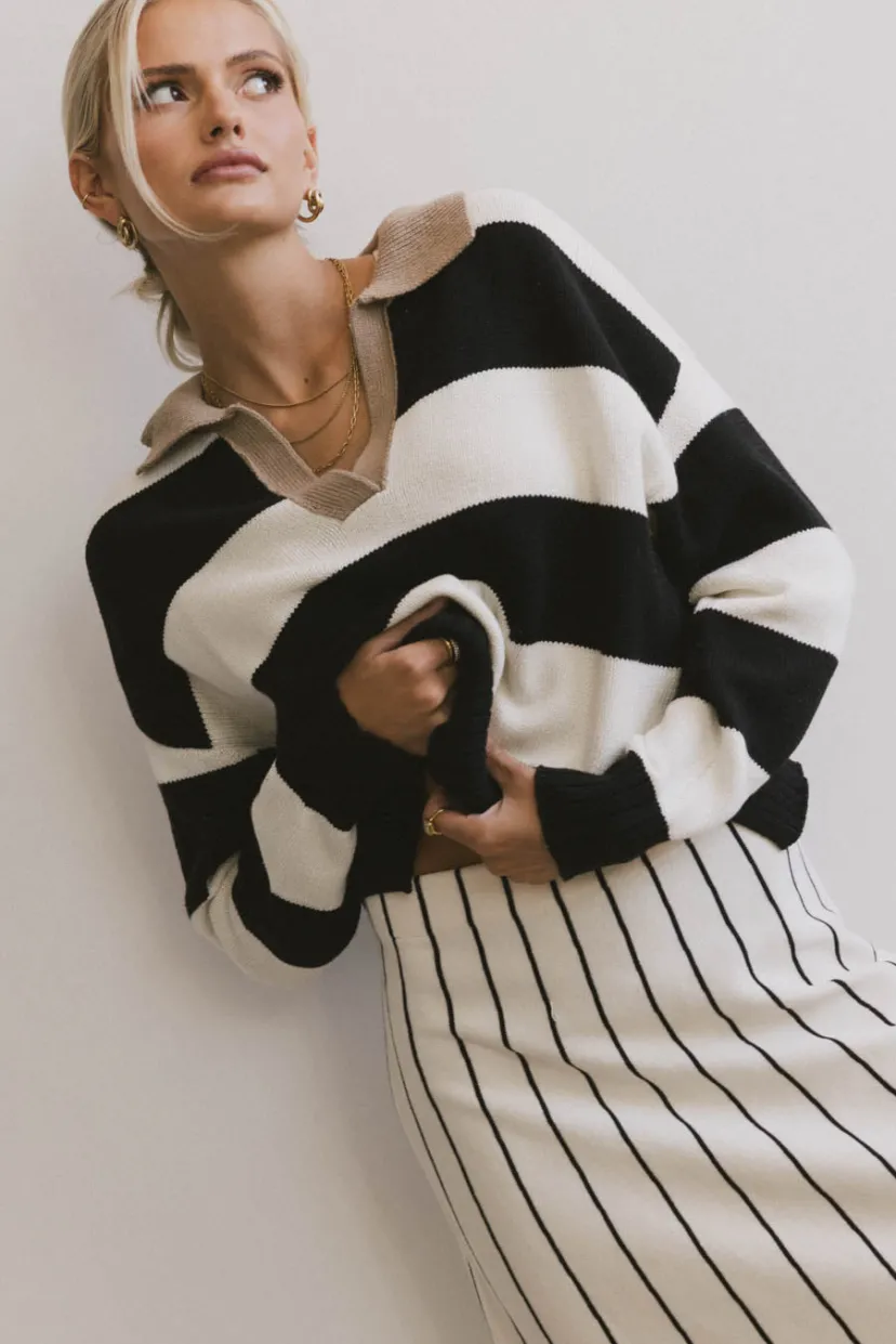 Tops>Bohme Akari Striped Sweater in Ivory