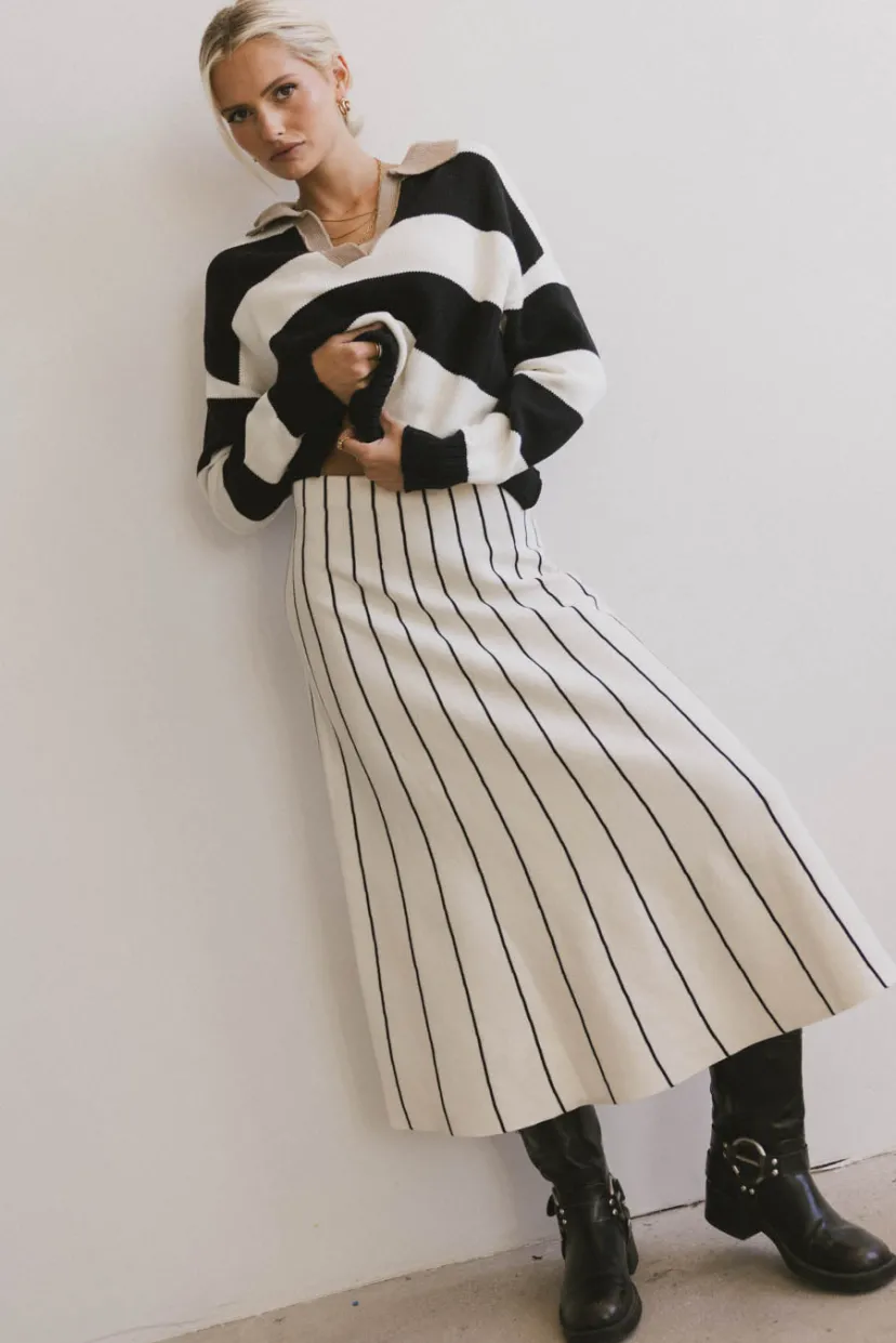 Tops>Bohme Akari Striped Sweater in Ivory