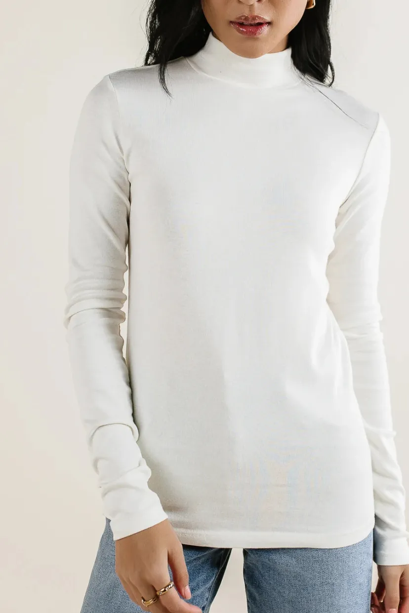 Tops | Tees & Tanks>Bohme Alani Mock Neck Top in Ivory