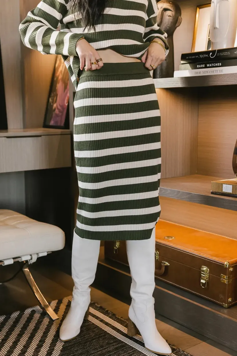 Sets | Skirts>Bohme Alani Striped Skirt in Green