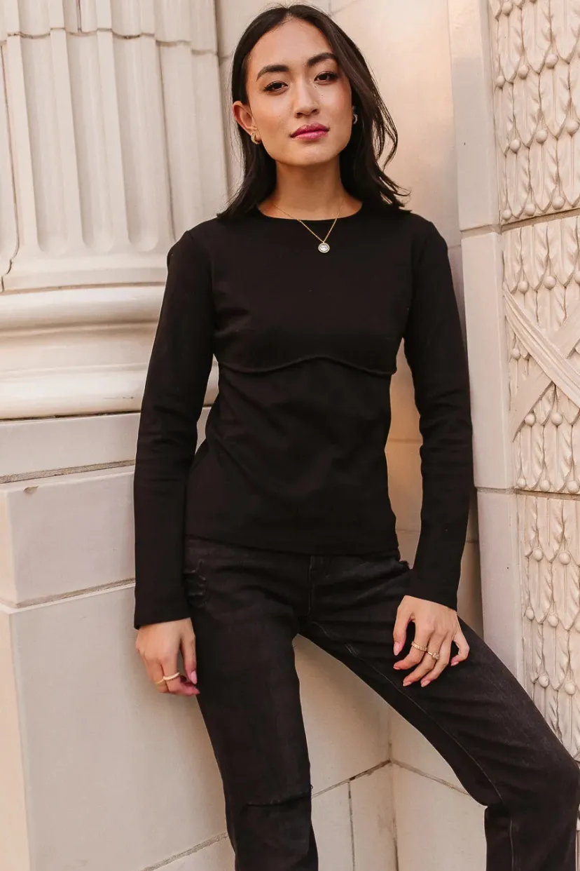 Tops | Tees & Tanks>Bohme Alexa Long Sleeve Top in Black