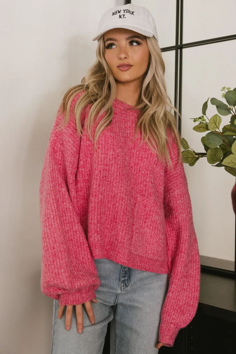 Tops | Sweaters>Bohme Aliyah Knit Sweater in Pink