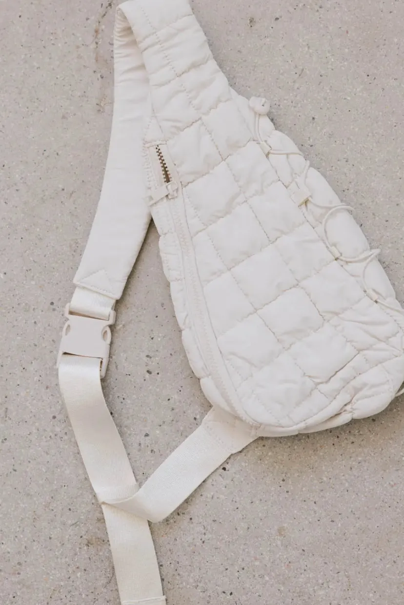 Loungewear | Bags>Bohme Aliyah Quilted Sling Bag in Ivory