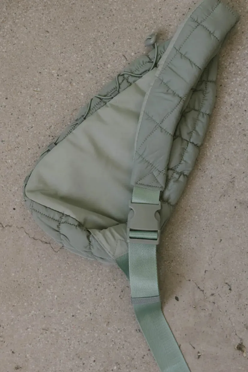 Bags>Bohme Aliyah Quilted Sling Bag in Sage