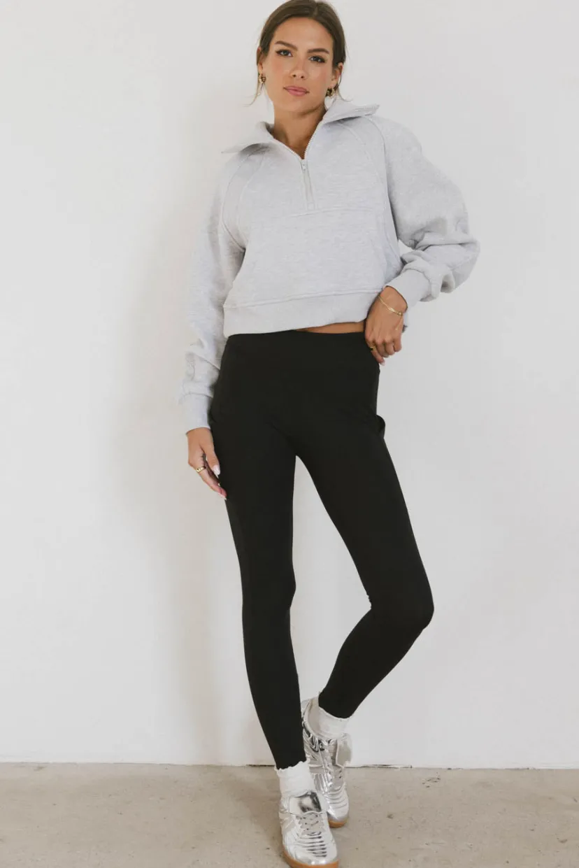 Tops | Sweaters>Bohme Alyssa Half Zip in Heather Grey Heathergrey