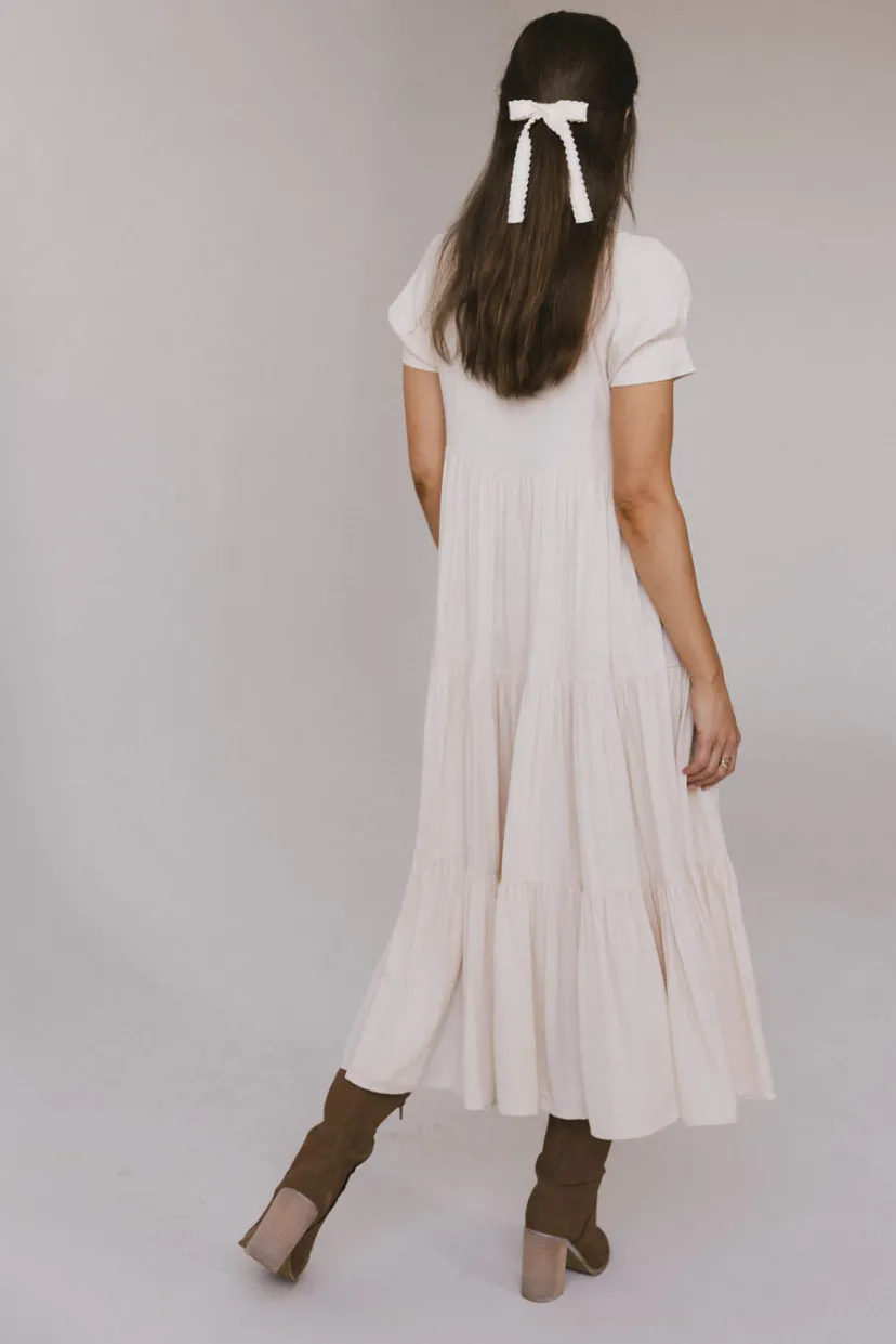 Dresses | Maxi Dresses>Bohme Amanda Tiered Dress in Cream