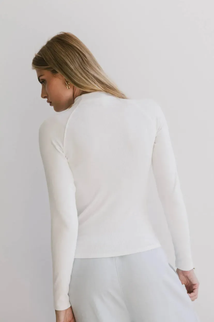 Tops | Essentials>Bohme Amaya Mock Neck Top in Ivory