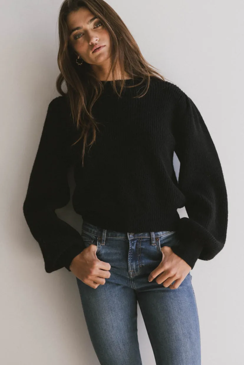 Tops>Bohme Amber Knit Sweater in Black