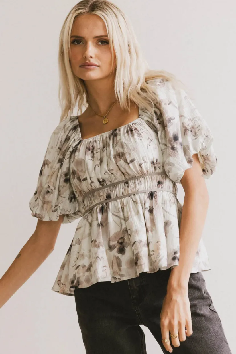 Tops | Blouses>Bohme Arden Floral Tie Blouse