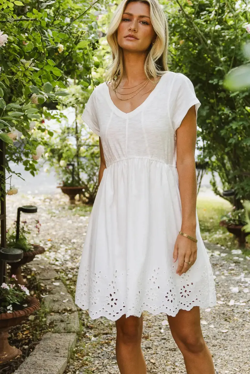 Dresses | Mini Dresses>Bohme Aria Eyelet Lace Mini in - FINAL SALE White