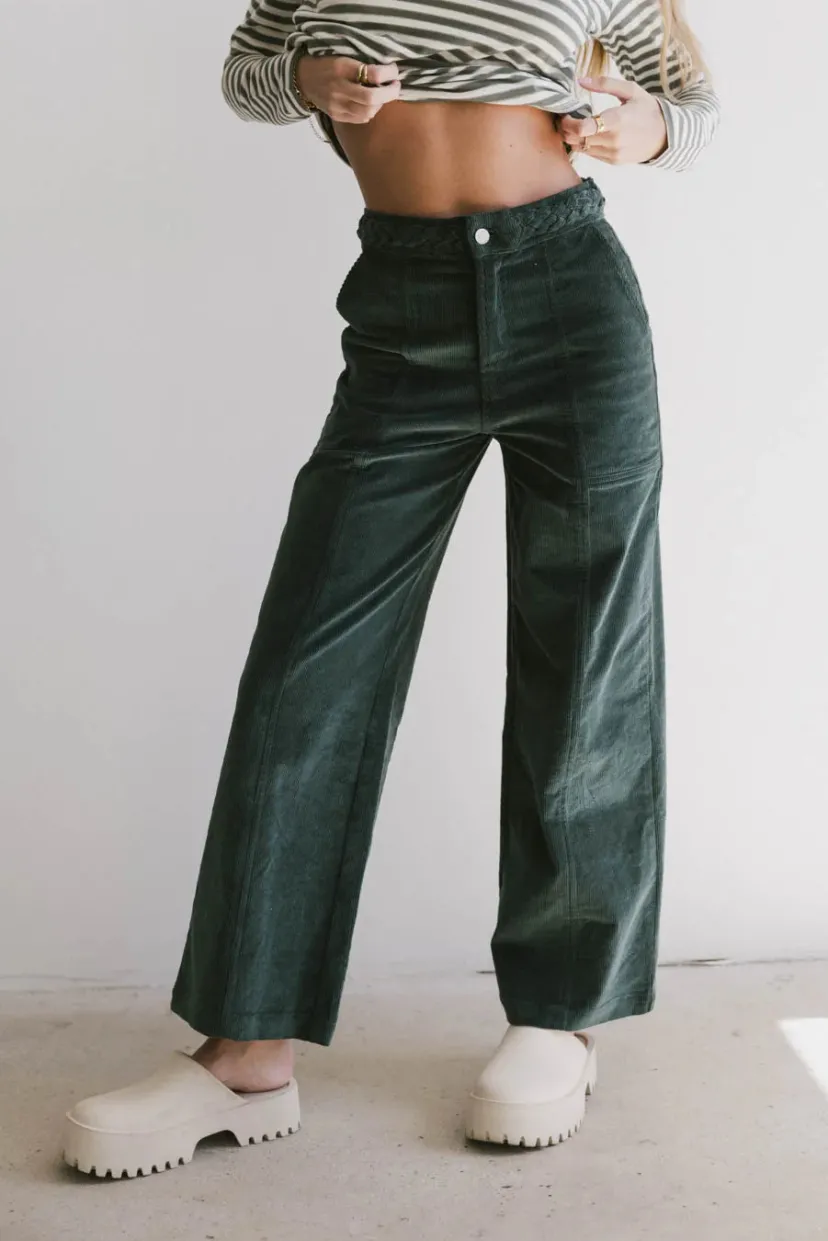 Pants | All Bottoms>Bohme Ariella Corduroy Pants in Teal