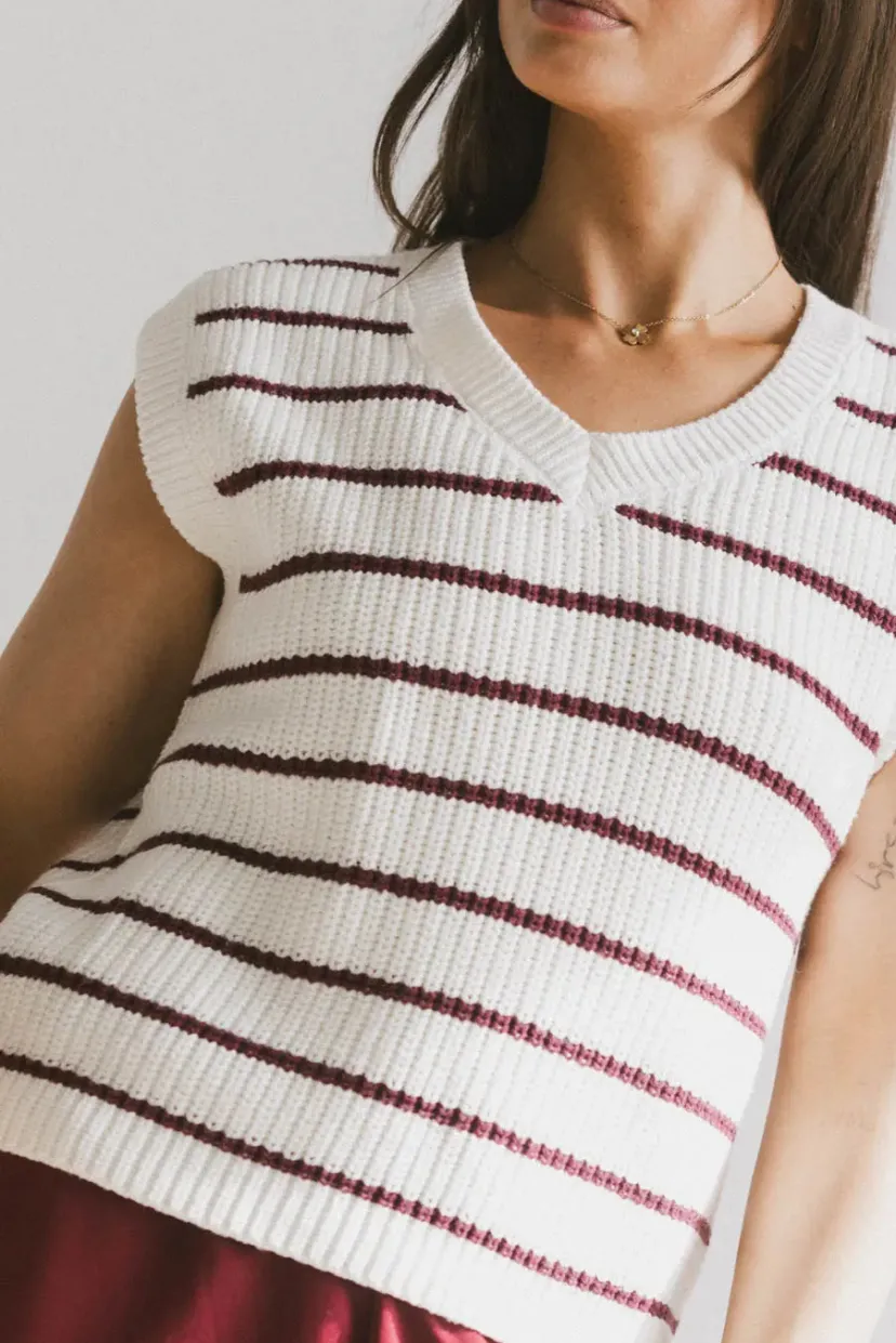 Tops | Sweaters>Bohme Ashen Sweater Vest in Burgundy