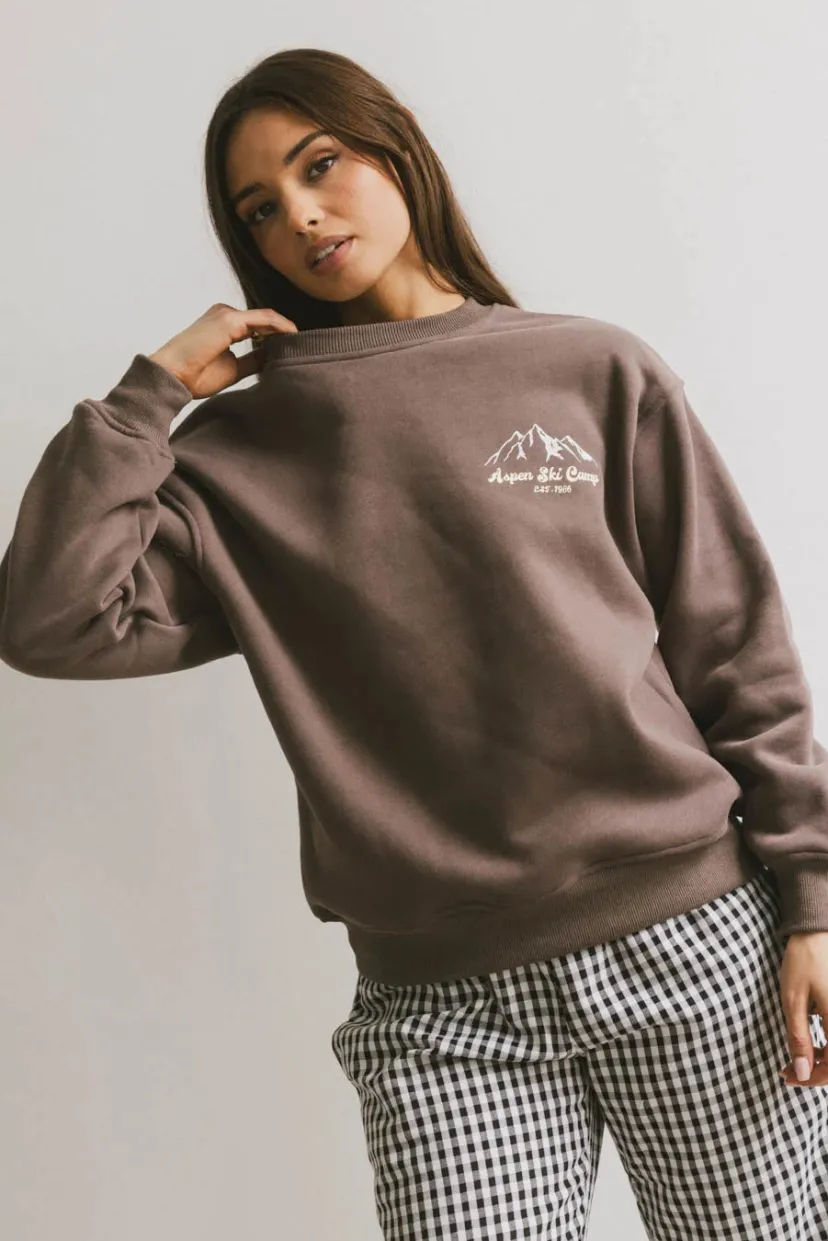 Tops | Sweaters>Bohme Aspen Ski Camp Crewneck in Brown