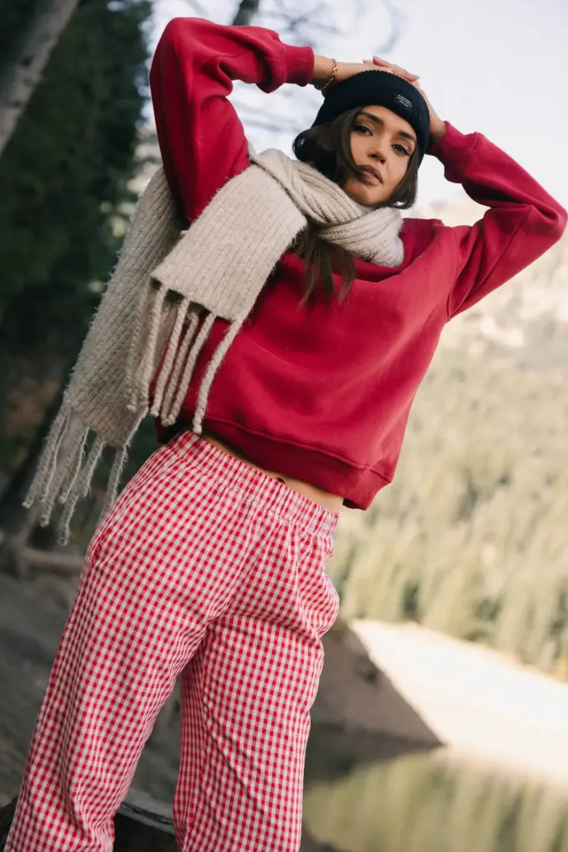 Tops | Sweaters>Bohme Aspen Ski Camp Crewneck in Red