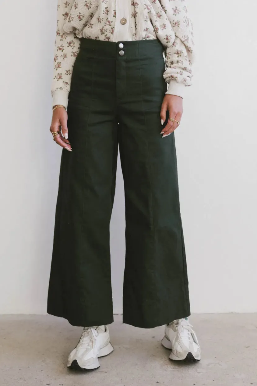 Pants | All Bottoms>Bohme Aspen Wide Leg Pants in Hunter Green Huntergreen