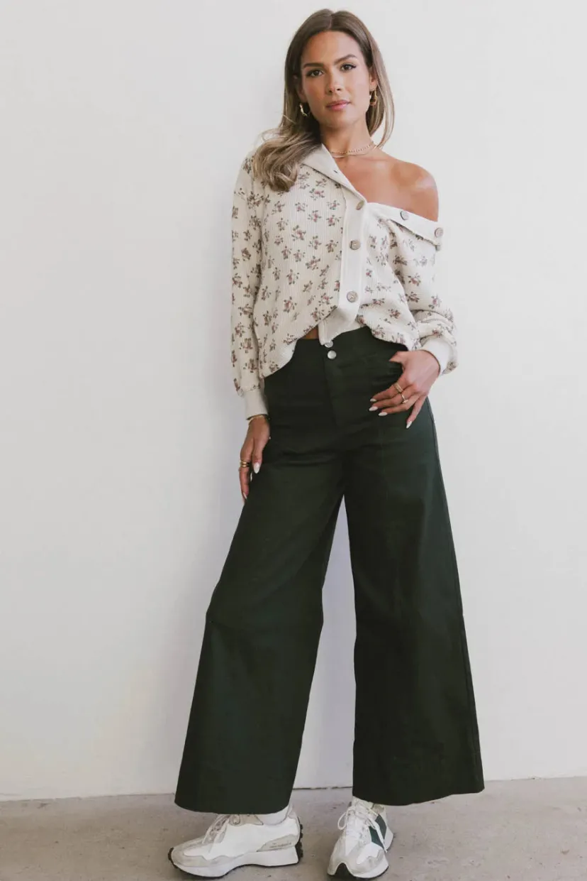 Pants | All Bottoms>Bohme Aspen Wide Leg Pants in Hunter Green Huntergreen