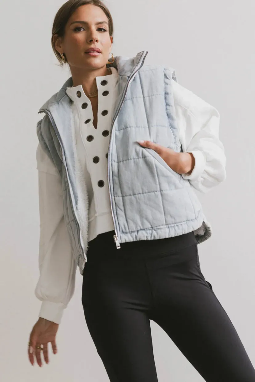 Tops | Vests>Bohme Audren Quilted Denim Vest