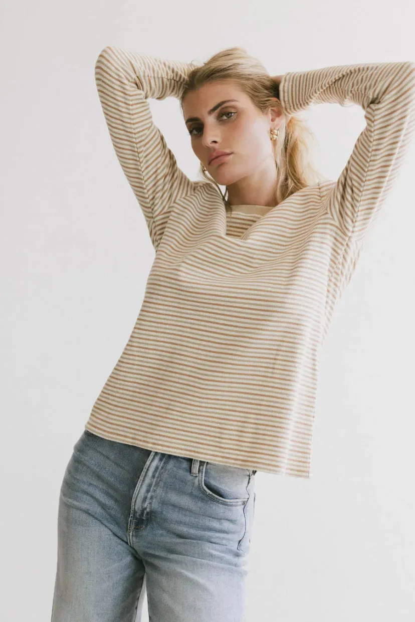 Tops | Tees & Tanks>Bohme August Striped Ribbed Top