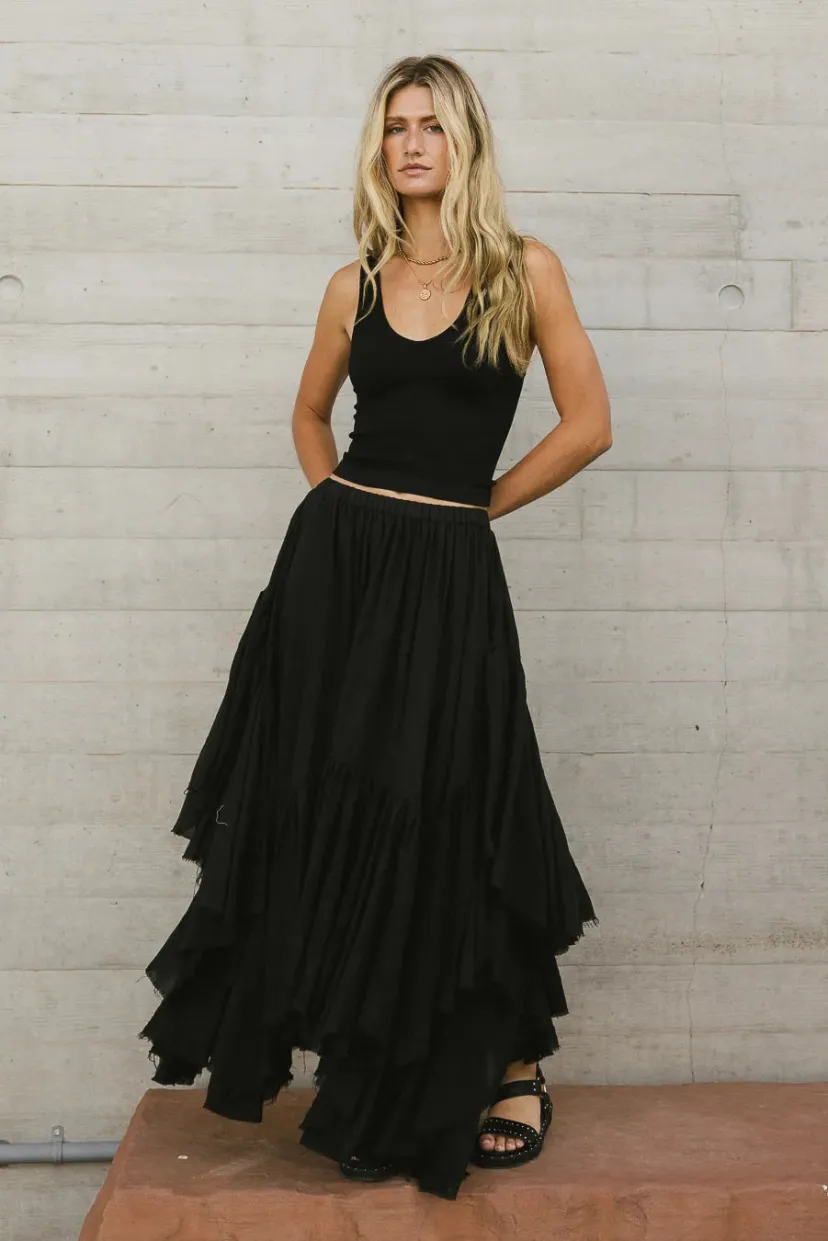 Skirts | All Bottoms>Bohme Augusta Handkerchief Skirt in Black