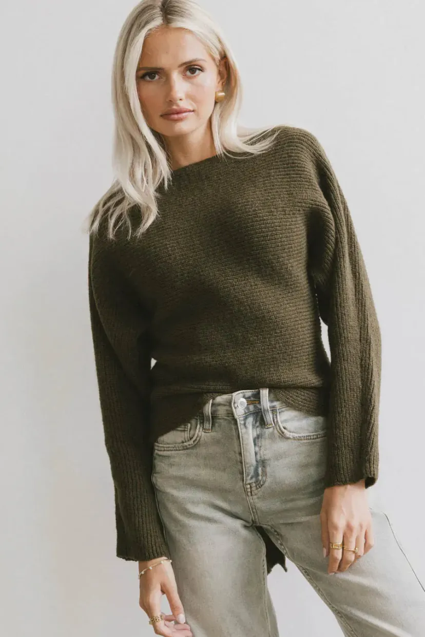 Tops | Sweaters>Bohme Azura Knit Sweater in Green