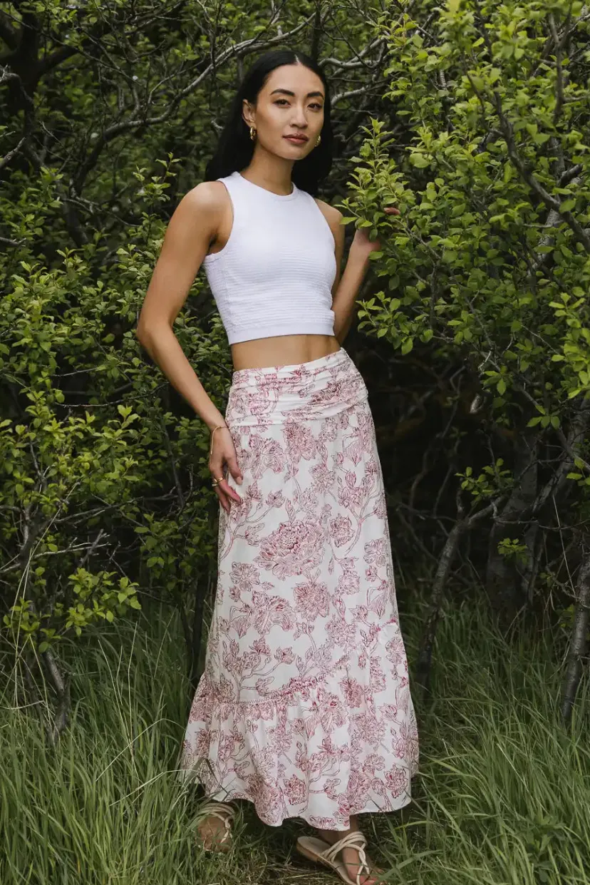 Skirts | All Bottoms>Bohme Bastien Floral Skirt in Rust