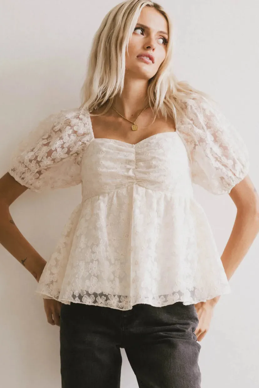 Tops | Blouses>Bohme Baylinn Floral Peplum Top