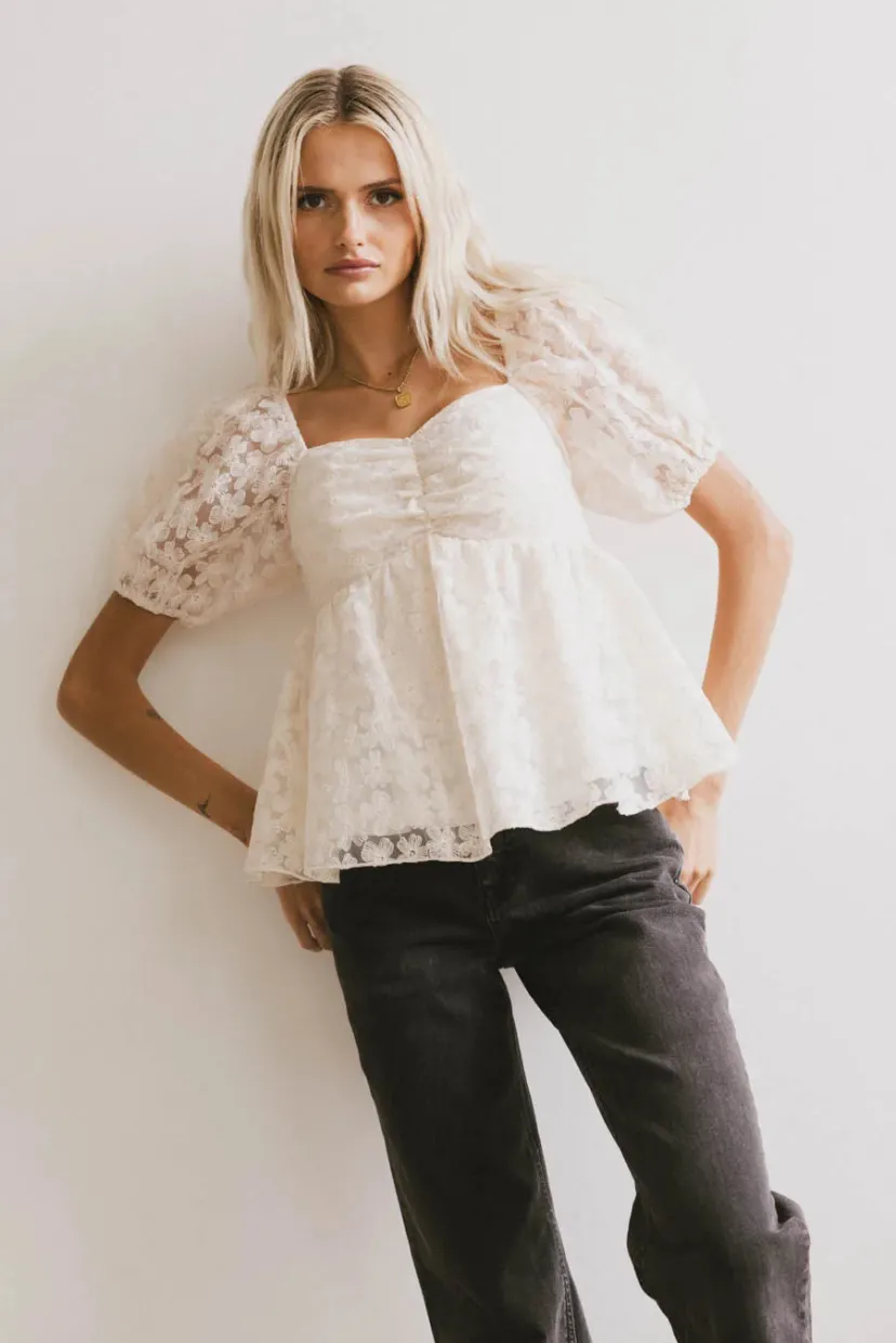 Tops | Blouses>Bohme Baylinn Floral Peplum Top