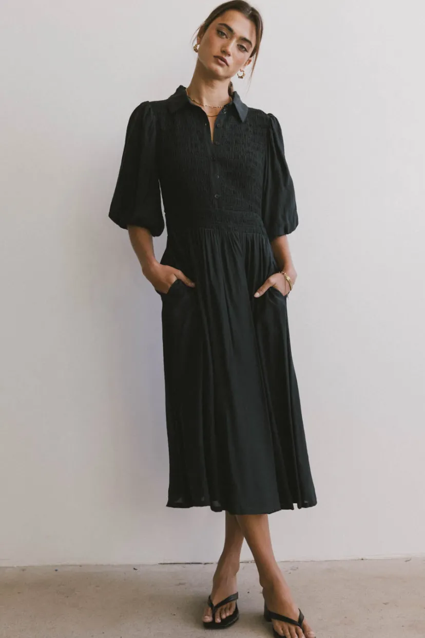 Dresses | Midi Dresses>Bohme Belen Midi Dress in Dark Teal