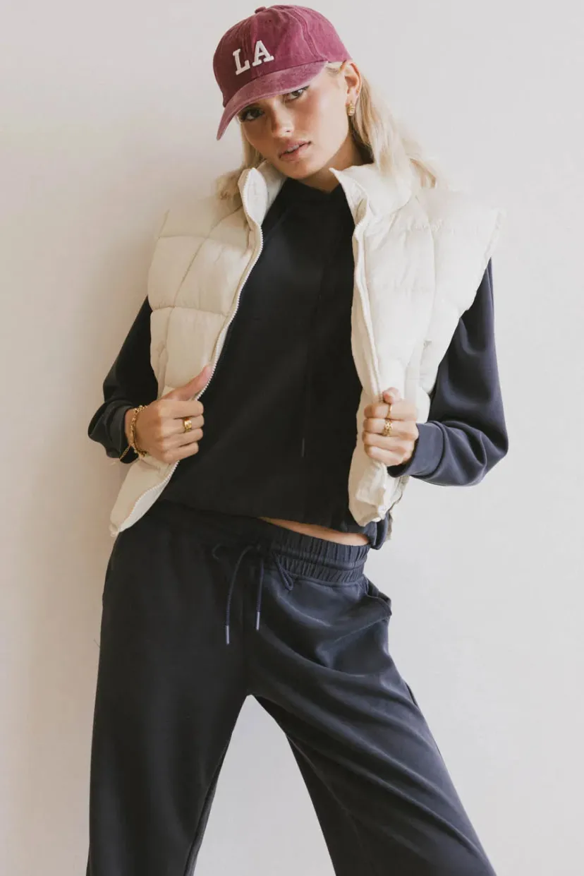 Tops | Vests>Bohme Bellese Quilted Puffer Vest in Bone