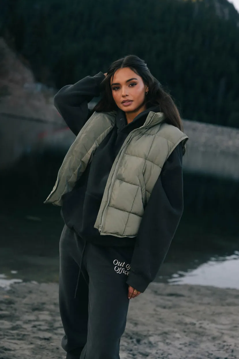 Tops | Vests>Bohme Bellese Quilted Puffer Vest in Olive