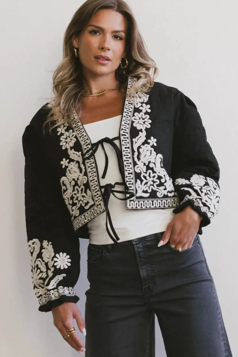 Tops | Jackets>Bohme Benja Embroidered Jacket in Black