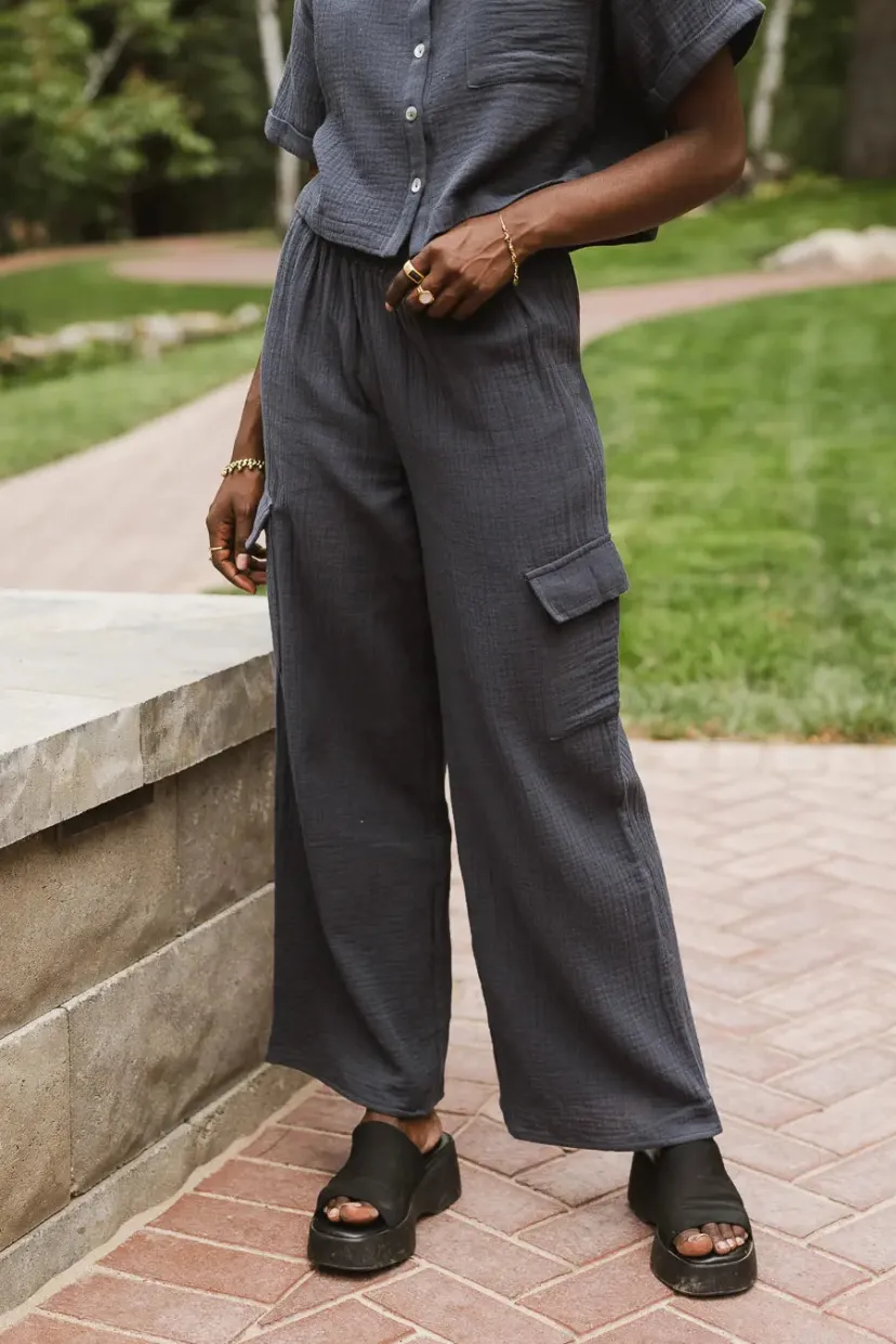 Sets | Pants>Bohme Benji Cotton Gauze Pants in Slate Blue - FINAL SALE Slateblue