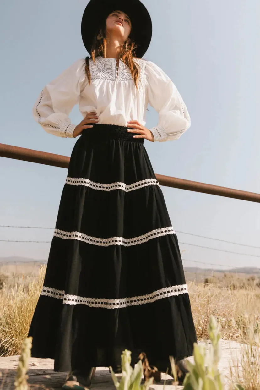 Skirts | All Bottoms>Bohme Betsie Lace Trim Maxi Skirt