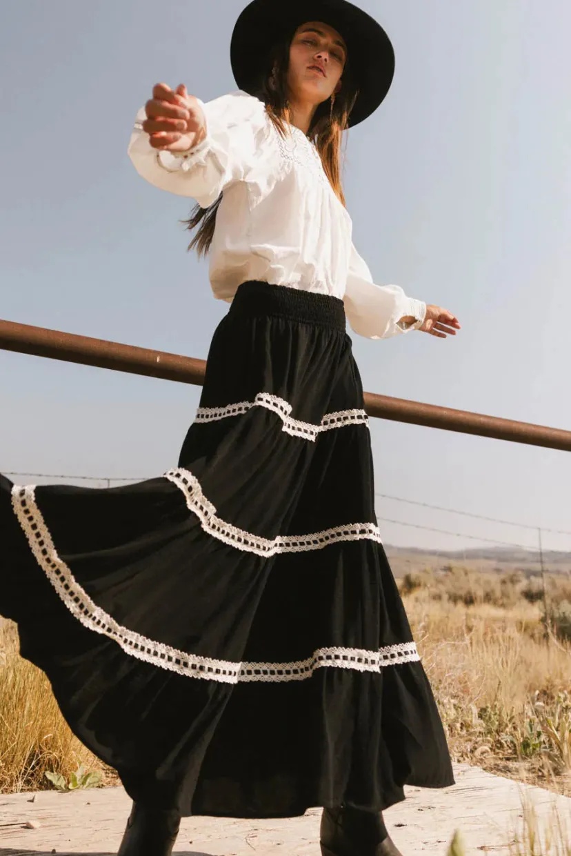 Skirts | All Bottoms>Bohme Betsie Lace Trim Maxi Skirt