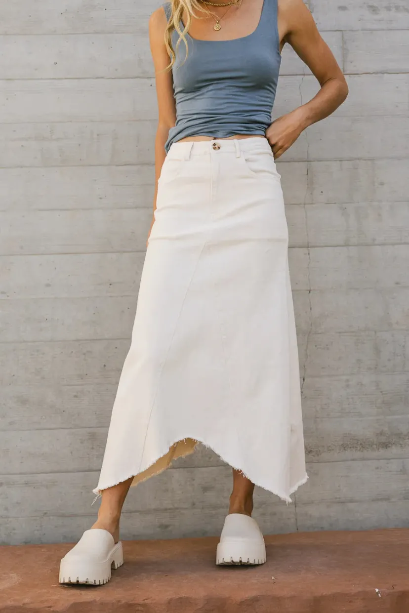 Skirts | All Bottoms>Bohme Blythe Denim Skirt in Natural