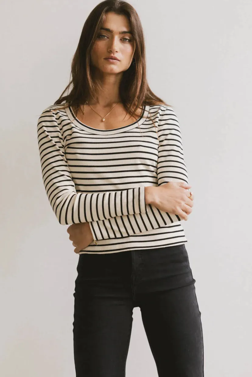 Tops | Essentials>Bohme Bodie Ribbed Top in Beige