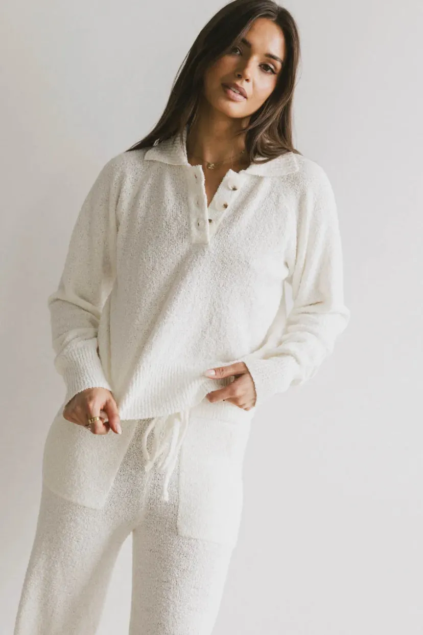 Tops | Sets>Bohme Breck Knit Sweater in Cream