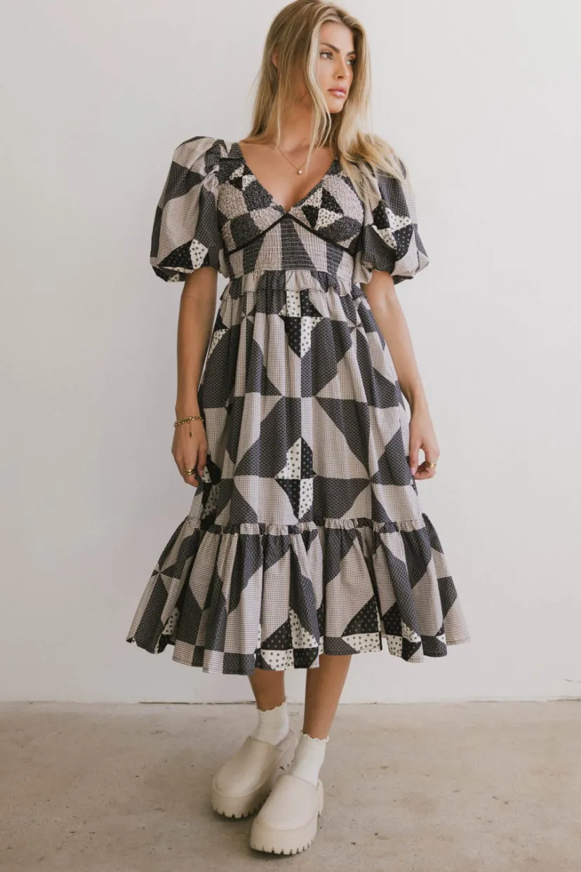 Dresses | Midi Dresses>Bohme Brielle Patchwork Midi Dress