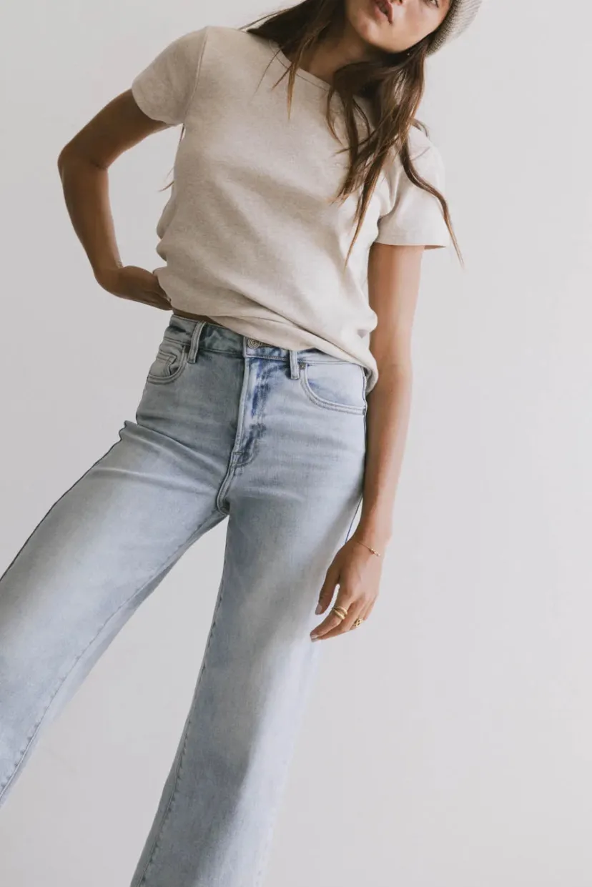 Tops | Essentials>Bohme Briony Basic Tee in Oatmeal