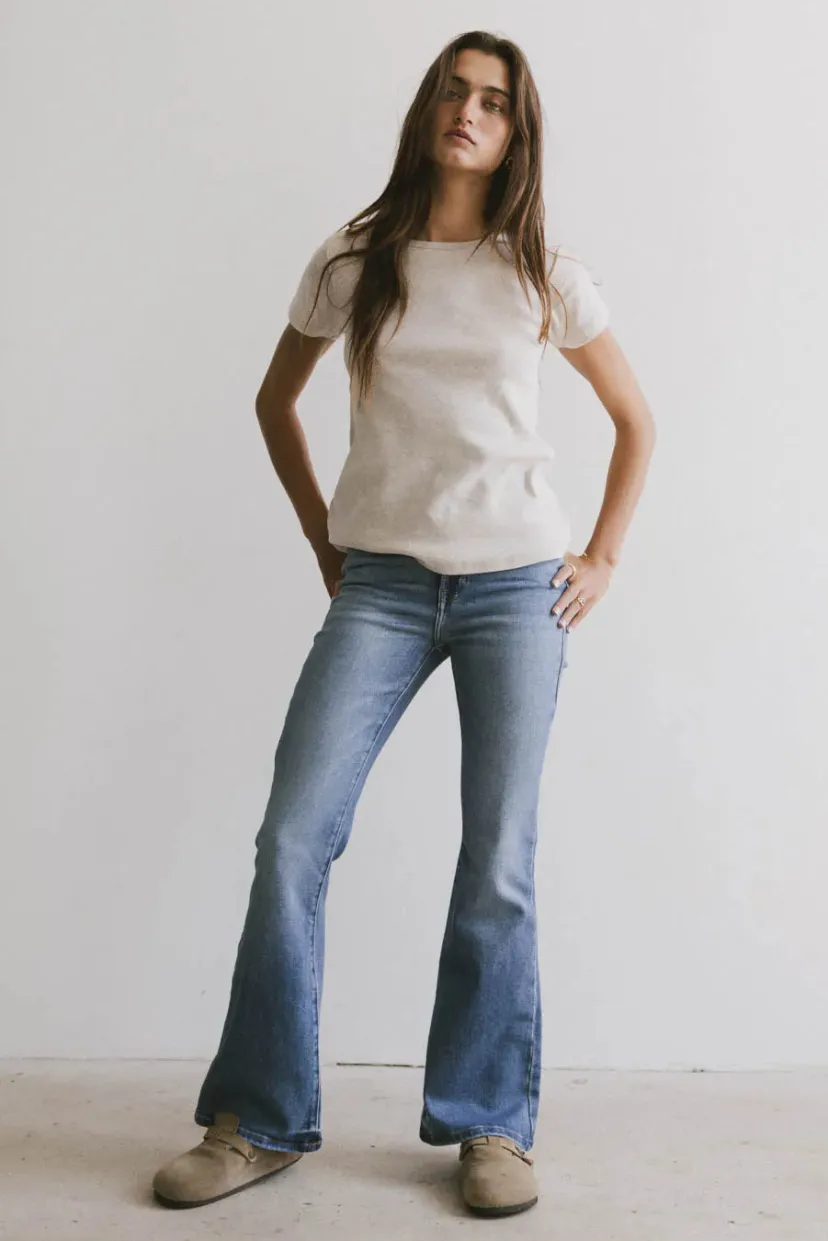 Tops | Essentials>Bohme Briony Basic Tee in Oatmeal