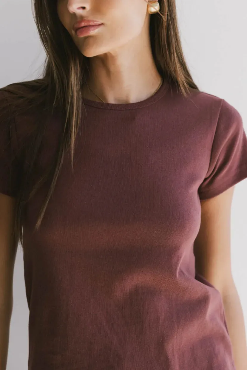 Tops | Essentials>Bohme Briony Basic Tee in Wine