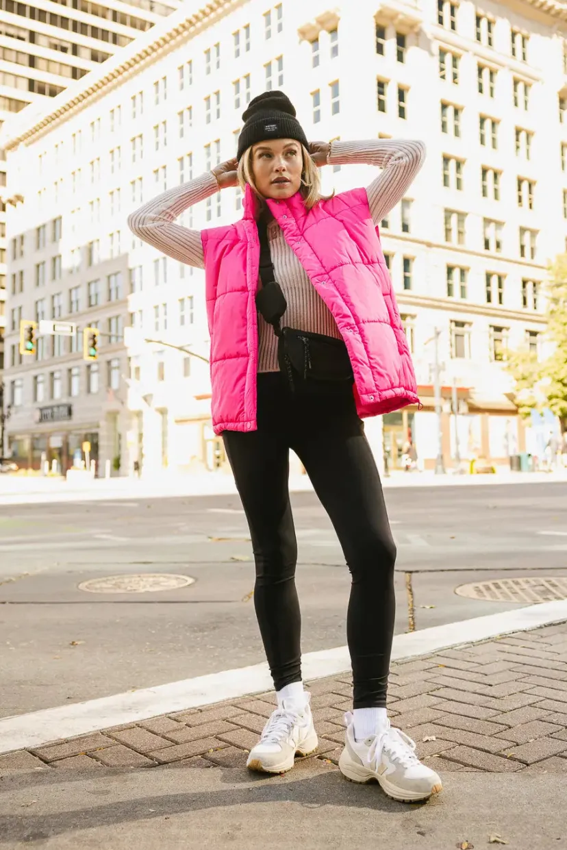 Vests>Bohme Caelan Puffer Vest in Pink