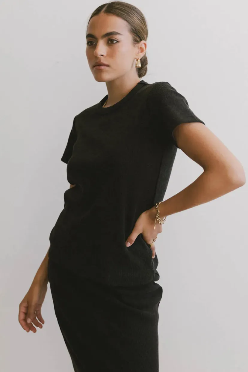 Tops>Bohme Calais Ribbed Top in Black