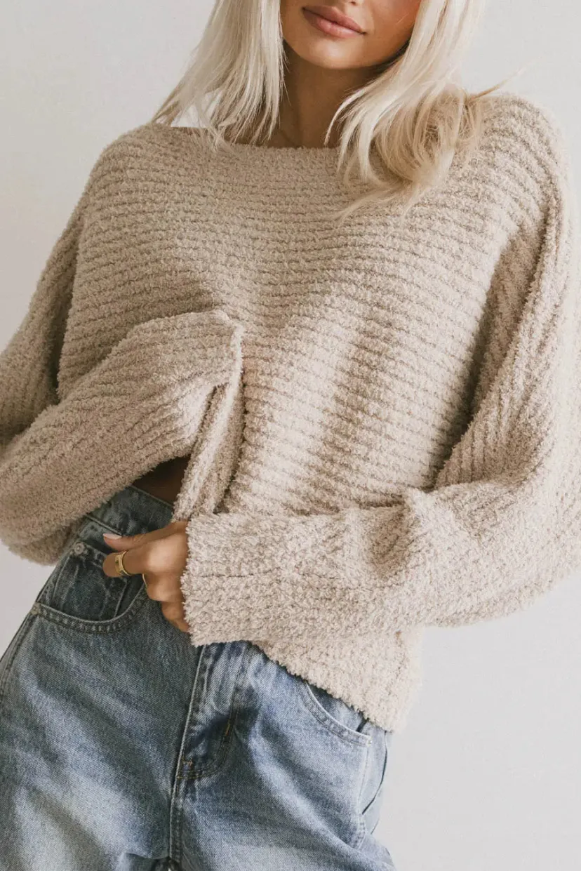 Tops | Sweaters>Bohme Calia Knit Sweater in Tan