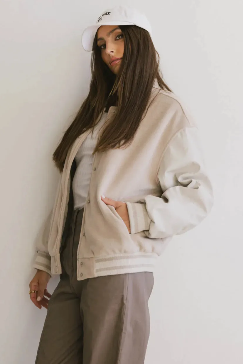 Jackets>Bohme Call The Shots Varsity Jacket in Mocha